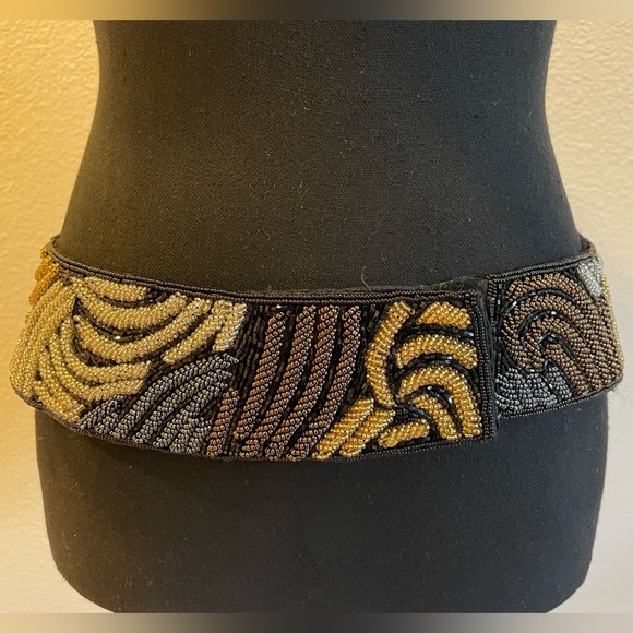 NWT - Vintage Lauren Alexandra Beaded Belt - Size L main image 4